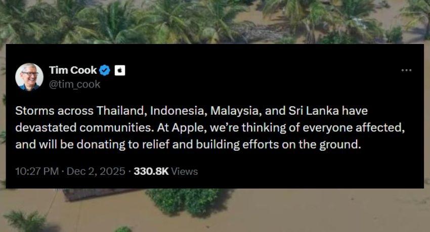 Apple's Tim Cook Pledges Aid for Flood-Hit Nations